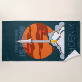 火星着陸ロケット ビーチタオル (正面)