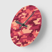 火星砂漠デジタル迷彩柄 ラウンド壁時計 (傾斜)