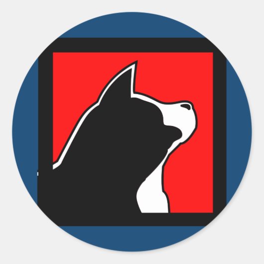 火星秋田ブルーステッカー ラウンドシール (正面)