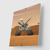 火星科学研究所好奇心ローバー。2 スクエア壁時計 (傾斜)