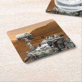 火星科学研究所好奇心ローバー。3 スクエアペーパーコースター (アングル)