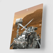 火星科学研究所好奇心ローバー。3 スクエア壁時計 (傾斜)