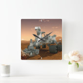 火星科学研究所好奇心ローバー。4 スクエア壁時計 (ホーム)