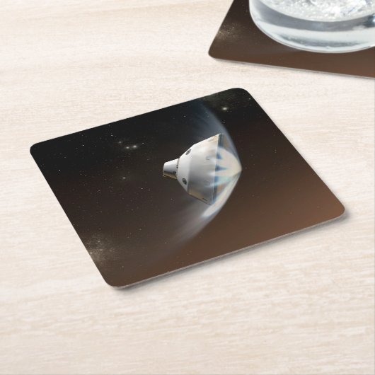火星科学研究所空殻カプセル2 スクエアペーパーコースター (アングル)
