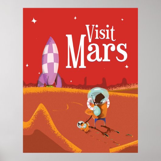 火星航海ヴィンテージ旅行ポスター ポスター (正面)