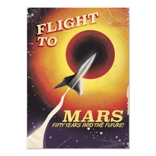 火星行きヴィンテージSFポスター フォトプリント            (正面)