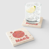 火星赤い惑星の宇宙のギークの太陽系 ストーンコースター (横)