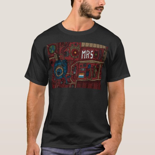 火星赤宇宙スーツのパターン。 Tシャツ (正面)