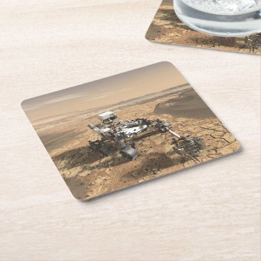 火星2020ローバー火星の表面。 スクエアペーパーコースター (アングル)