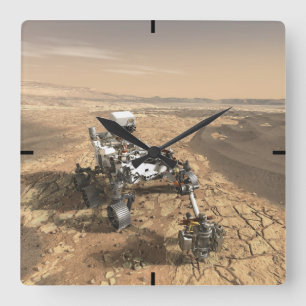 火星2020ローバー火星の表面。 スクエア壁時計