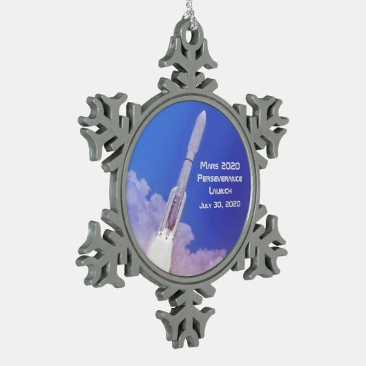 火星2020忍耐力の発表 スノーフレークピューターオーナメント (左)
