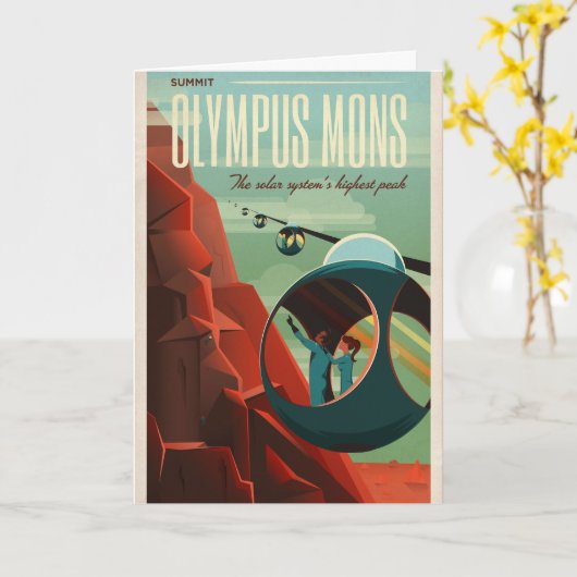 火星 オリンポス山 太陽系最高の火山 カード (黄色い花)