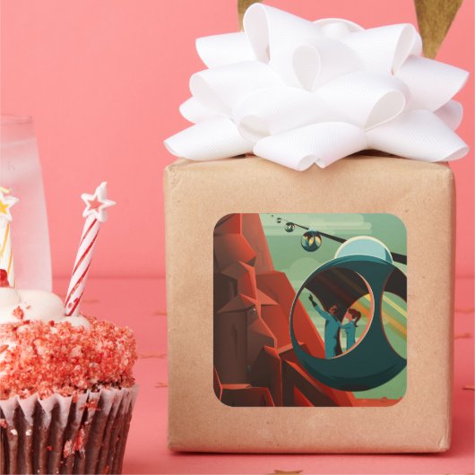 火星 オリンポス山 太陽系最高の火山 スクエアシール (パーティー)