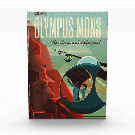 火星 オリンポス山 太陽系最高の火山 フォトブロック (正面)