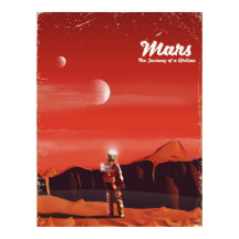 火星 サイエンスフィクション ビンテージ 旅行ポスター