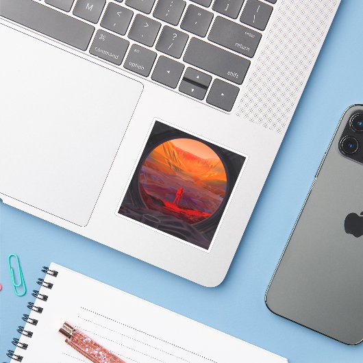 火星 シール (ノートパソコンとiPhone)
