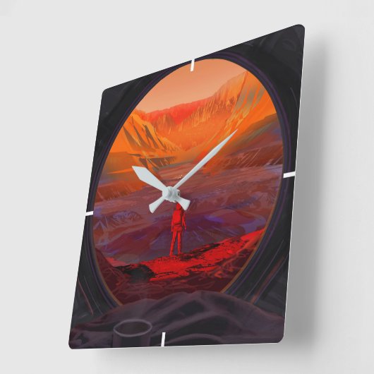 火星 スクエア壁時計 (傾斜)
