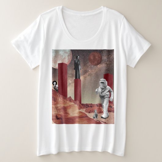 火星 プラスサイズTシャツ (デザイン正面)