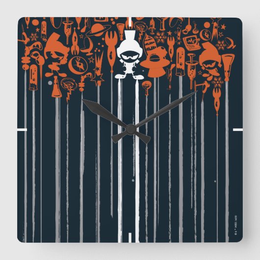 火星™大量破壊兵器 スクエア壁時計 (正面)