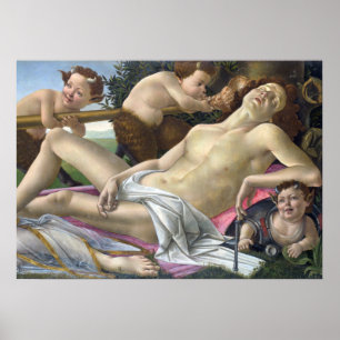 火星、金星、火星の詳細Botticelli ポスター