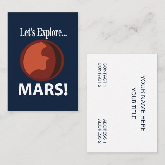 火星 Let's Explore Mars 名刺 (正面/裏面)