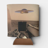 火星InSightエイリアンUFOソーサーの遭遇 缶クーラー (裏面)