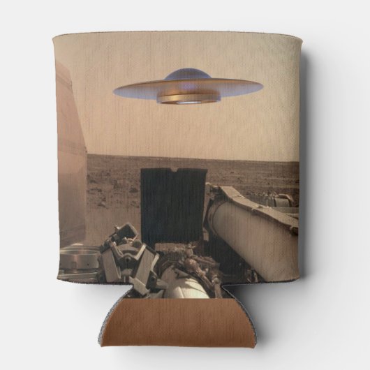 火星InSightエイリアンUFOソーサーの遭遇 缶クーラー (裏面)