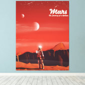 火星SFヴィンテージ旅行ポスター キャンバスプリント (インサイチュ (ウッドフロア))