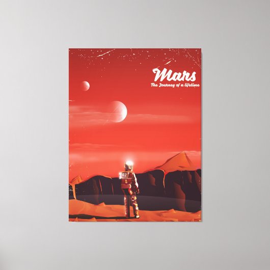 火星SFヴィンテージ旅行ポスター キャンバスプリント (正面)