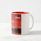 火星SFヴィンテージ旅行ポスター ツートーンマグカップ (正面右)