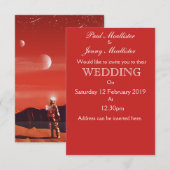 火星SFヴィンテージ旅行ポスター 招待状 (正面/裏面)