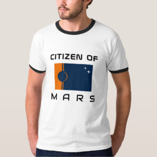 火星Tシャツ市民と火星の国旗 Tシャツ