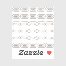 火曜プランナー週のシール シール