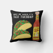 火曜日のホットソースのタコの時に目をおもしろい覚ます クッション (裏面)