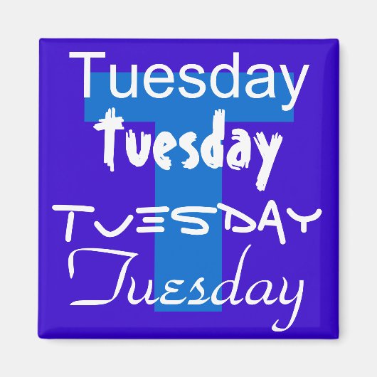 火曜日の営業日の磁石 マグネット (正面)