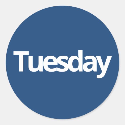 火曜日の計画供給シンプルネイビーホワイト ラウンドシール (正面)