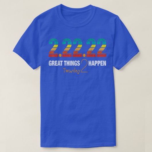 火曜日2022年2月22日22222ヴィンテージR Tシャツ (デザイン正面)