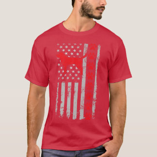 火最高の撃士ゴールドドール母パパ史上米国国旗の犬 Tシャツ