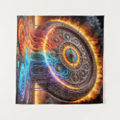 火気湯時計 タペストリー (正面(横))