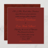 火災とバラ結婚式招待状 招待状 (正面/裏面)