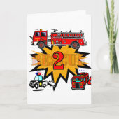 火災と救助2回目の誕生日Tシャツとギフト カード (正面)