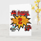 火災と救助2回目の誕生日Tシャツとギフト カード (黄色い花)