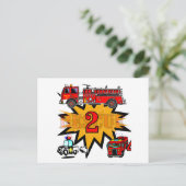 火災と救助2回目の誕生日Tシャツとギフト ポストカード (スタンド正面)