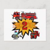 火災と救助2回目の誕生日Tシャツとギフト ポストカード (正面)