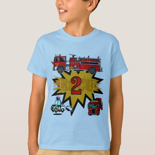 火災と救助2回目の誕生日Tシャツとギフト Tシャツ (正面)