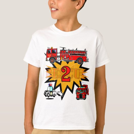 火災と救助2回目の誕生日Tシャツとギフト Tシャツ (正面)