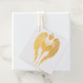 火災と金ゴールドのゴシックハート。 フェイバータグ (箱)