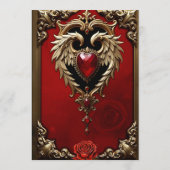 火災と金ゴールドのゴシックハート。 メニュー (裏面)