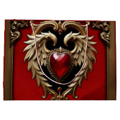 火災と金ゴールドのゴシックハート。 ラージペーパーバッグ (裏面)