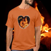 火災のハートの写真の炎 Tシャツ